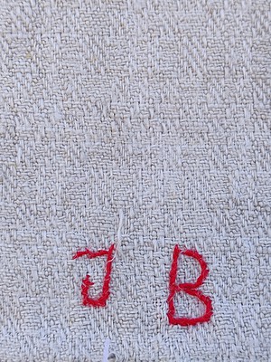 Linen towel with monogram
